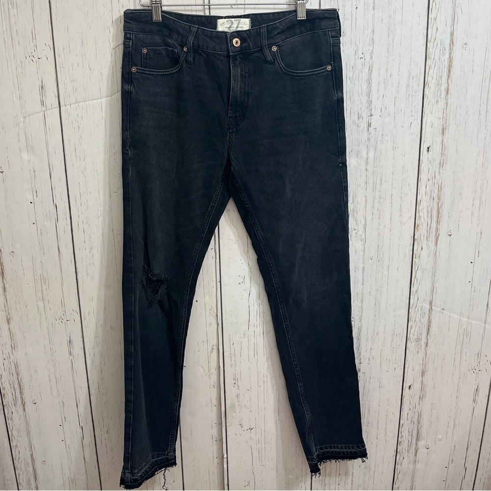 We the Free Black Distressed Skinny Jeans